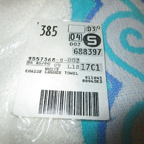 Lounge Chair Towel Portugese Cotton Chaise Lounge Towel with Pockets NEW Sealed - Picture 3 of 7